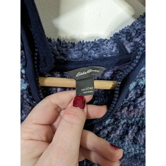 Eddie Bauer Girls Outdoor Full Zip Sherpa Jacket - Size L - Picture 6 of 6